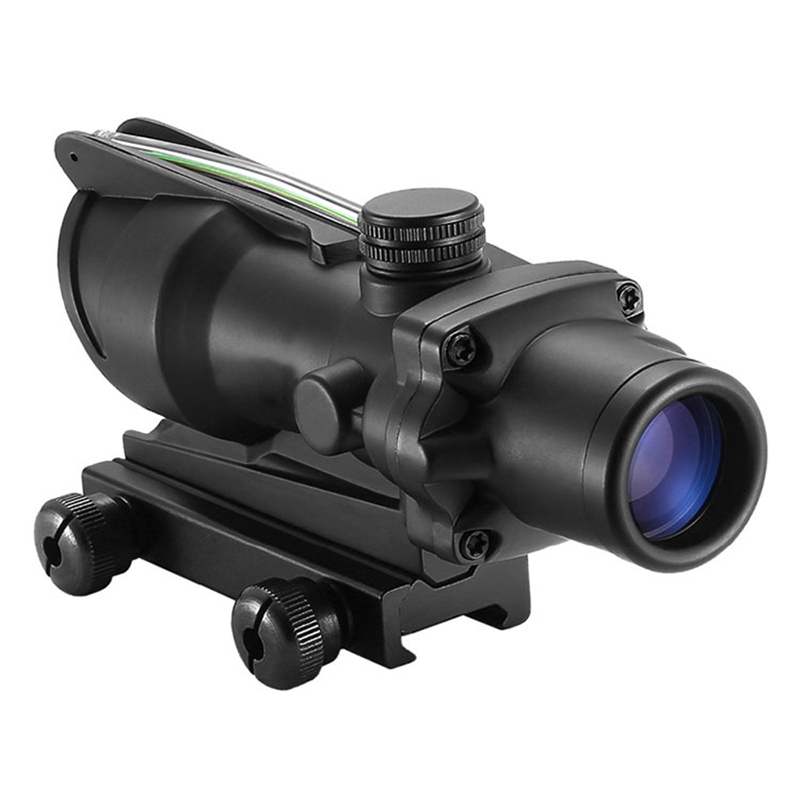 Hunting Rifle Scope ACOG 4X32 Fiber Sight Optics Green Illuminated Redticle Airsoft ACOG Riflescope 4x32 ACOG