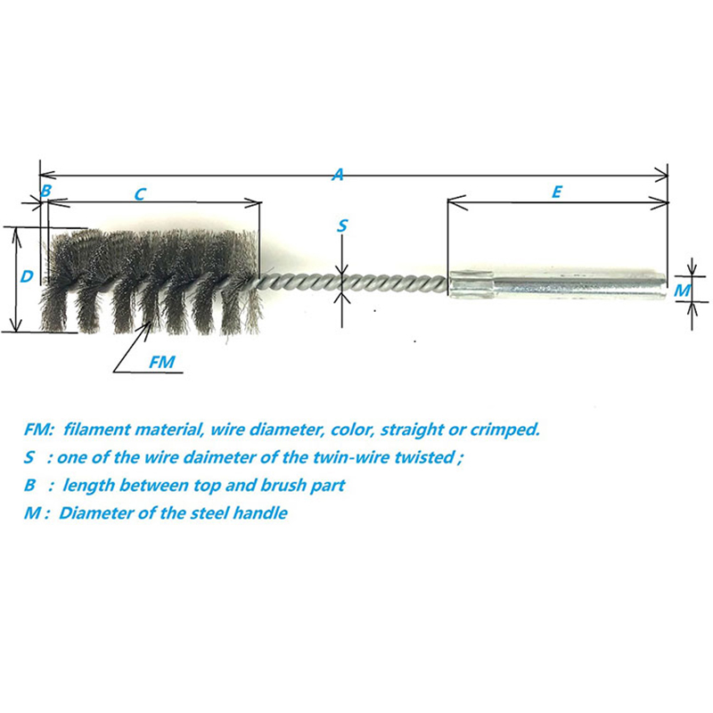 Stainless Wire Long Steel Handle Round Tube Brush