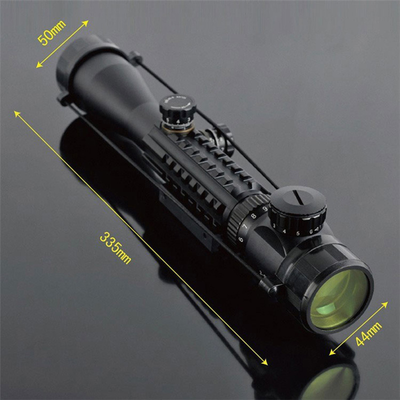 3-9x40 Illuminate Green Red Dot Hunting Optics Sight Shooting Tactical Riflescope Airsoft Scope with Free 11mm or 20mm Mounts