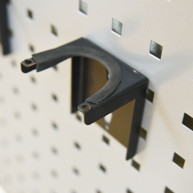 The gun display rack fixes the gun in a scratch resistant position
