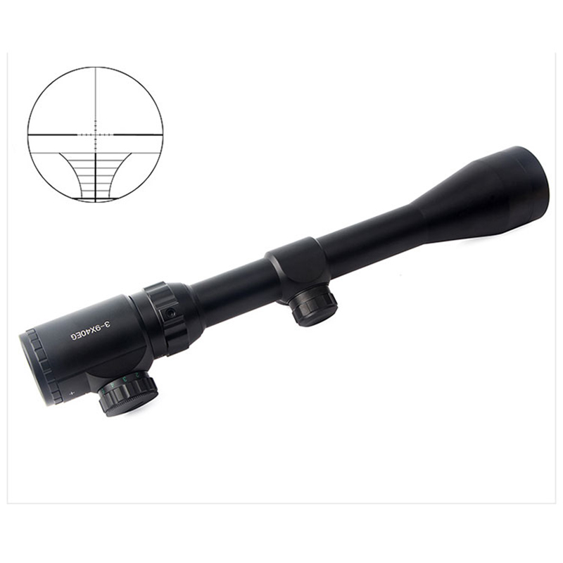Tactical Shooting Sniper Hunting Scope Red Green Illuminated Reticle Sight Riflescope 3-9x40e Hunting Rifle Scope for Rifle