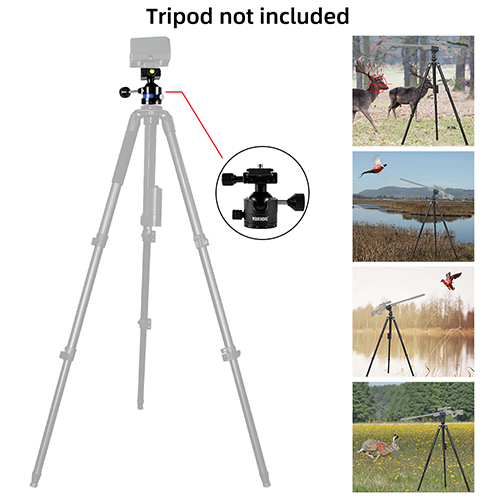 OEM Double Jaw Closed Gun Fixture Shooting Tripod Bracket with Arca Swiss Guide Rail Screw Holes, Tripod Ball Head Bracket