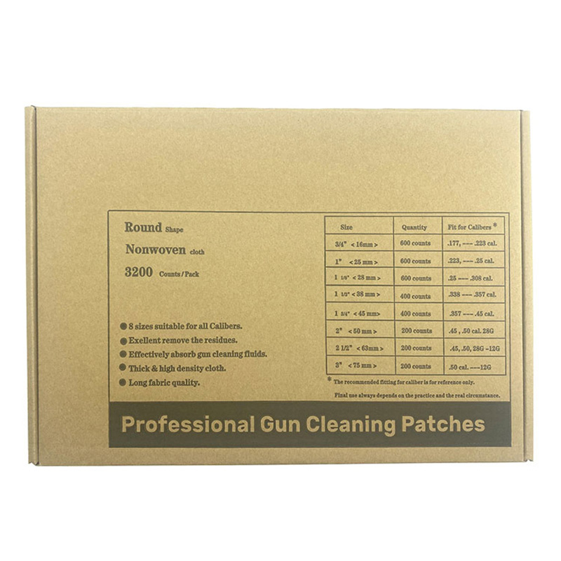 Universal White Cotton Cloth Round Gun Cleaning Patches Blister Box
