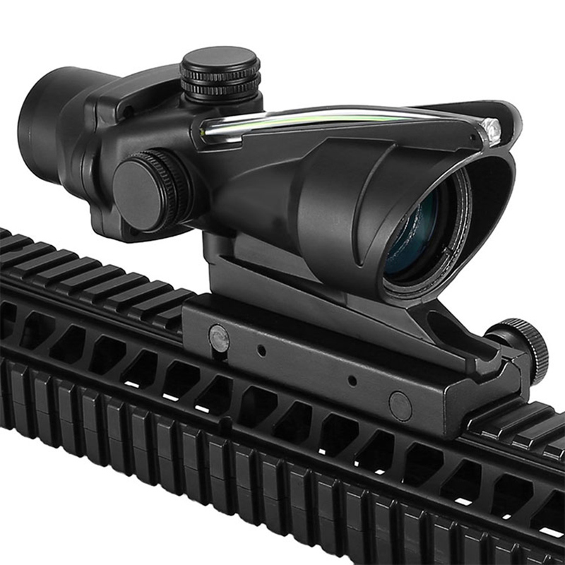 Hunting Rifle Scope ACOG 4X32 Fiber Sight Optics Green Illuminated Redticle Airsoft ACOG Riflescope 4x32 ACOG