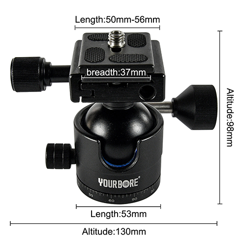 OEM Double Jaw Closed Gun Fixture Shooting Tripod Bracket with Arca Swiss Guide Rail Screw Holes, Tripod Ball Head Bracket