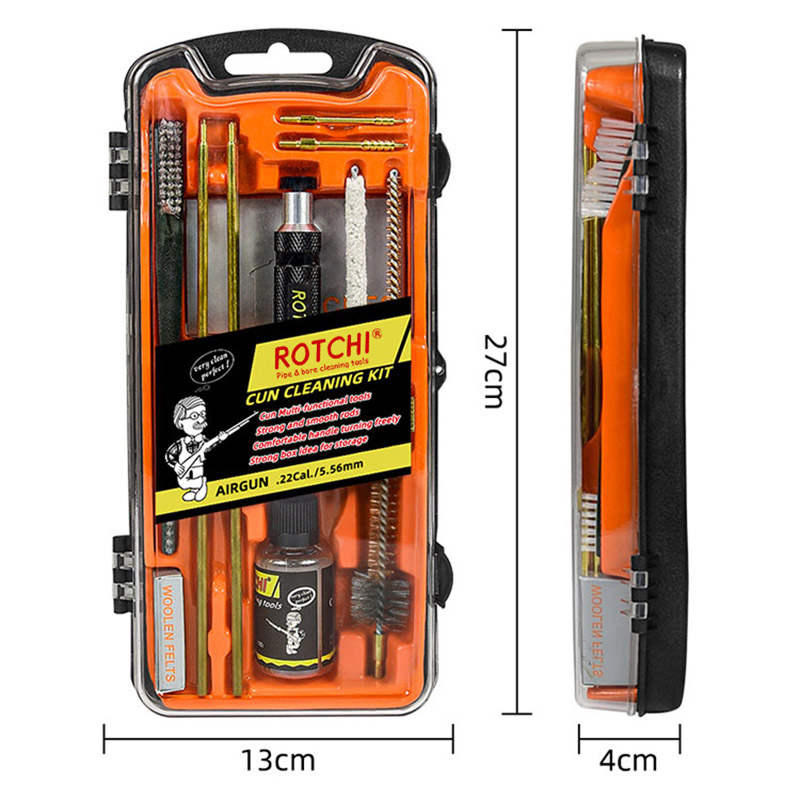 Rifle Cleaning Kit Orange Case Oil Bottle