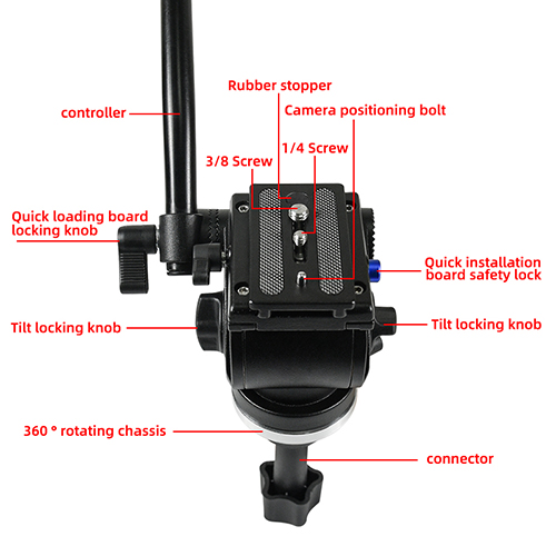 OEM ODM Professional Heavy Duty Video Camcorder Tripod with Fluid Head