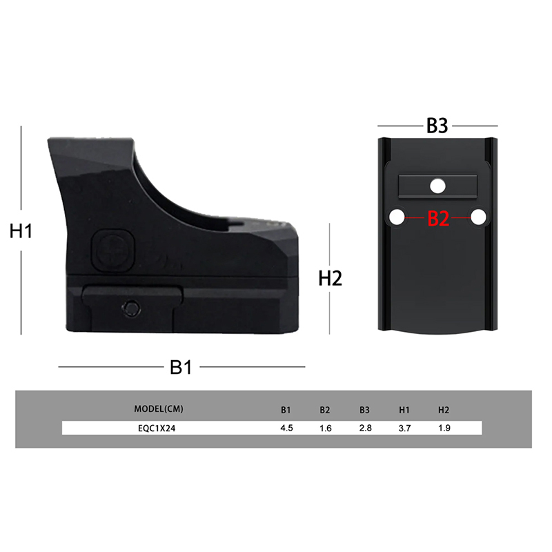 EQC 1X24 BLACK Hunting Accessories Optical 1X Red Dot Sight