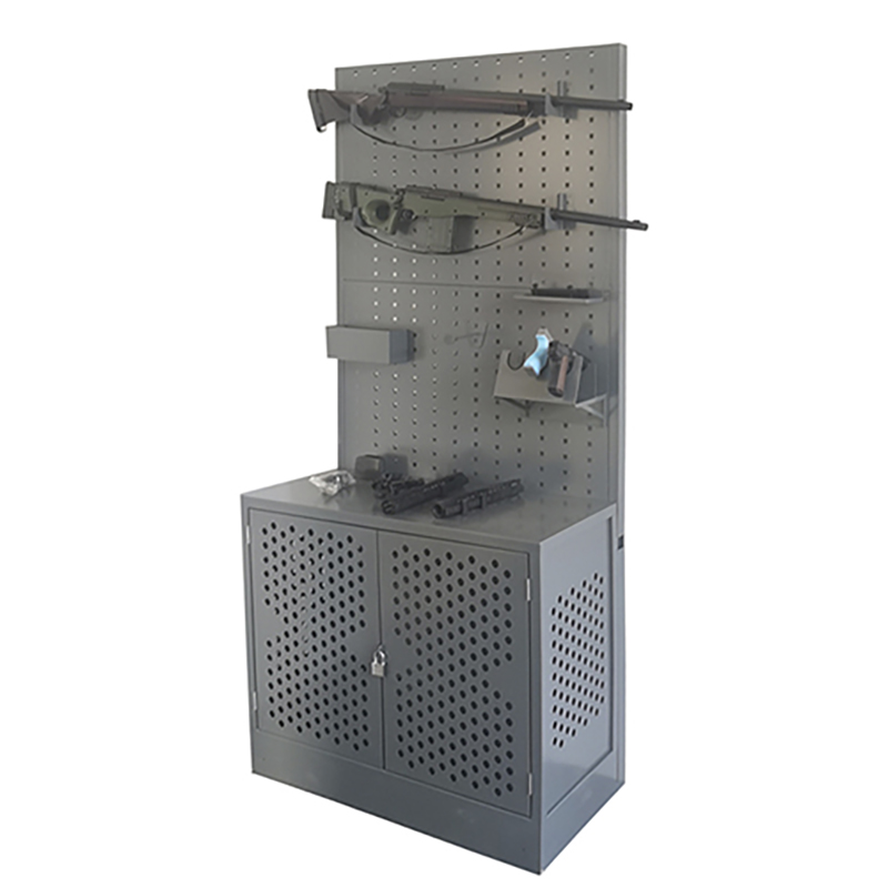 Steel tactical gun display rack storage cabinet