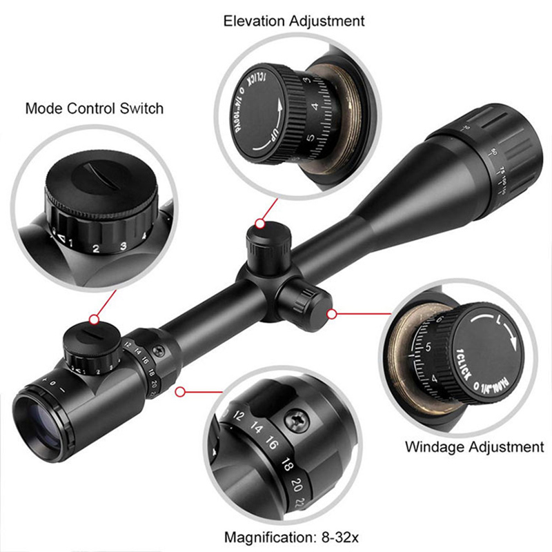 6-24x50 Adjustable Rifle Scope Reticle Red Green Dot Hunting Scopes Tactical Riflescopes Hunting Rifle Sight Scope