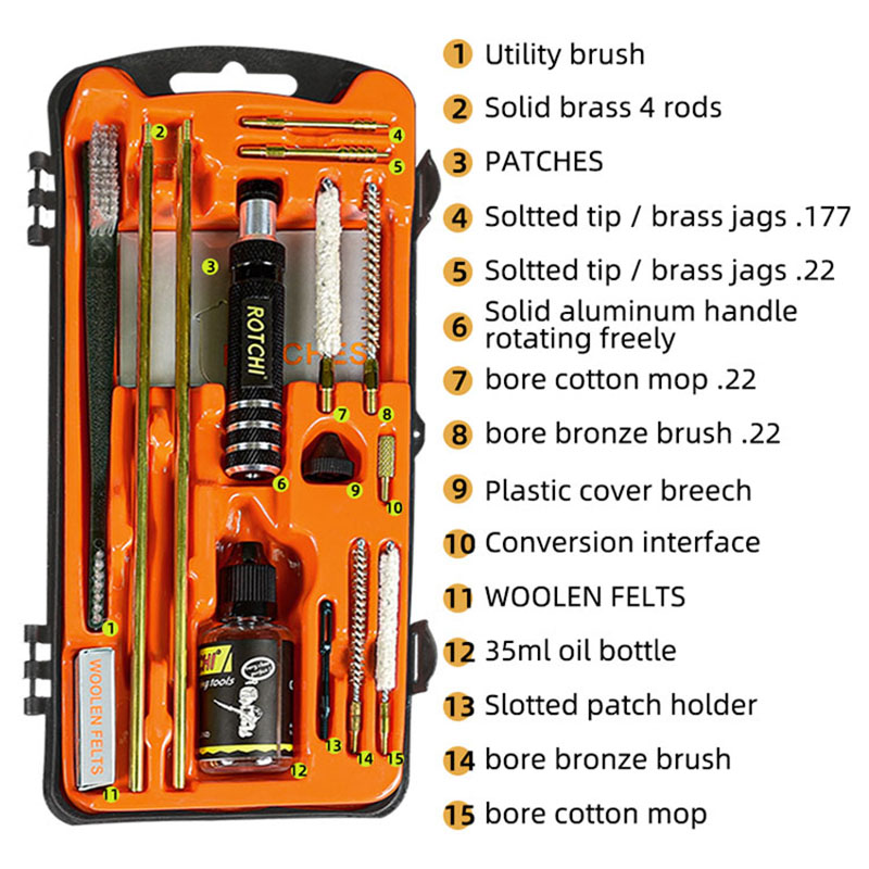 Rifle Airgun Cleaning Kit with Oil Bottle