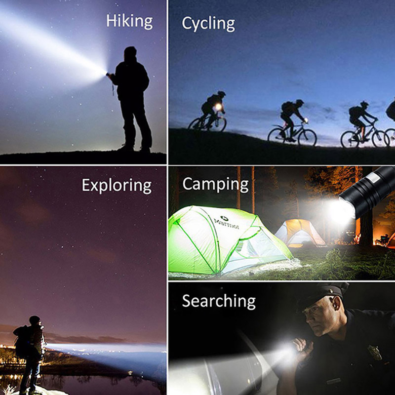 Usb Rechargeable LED Waterproof Zoom Flashlight