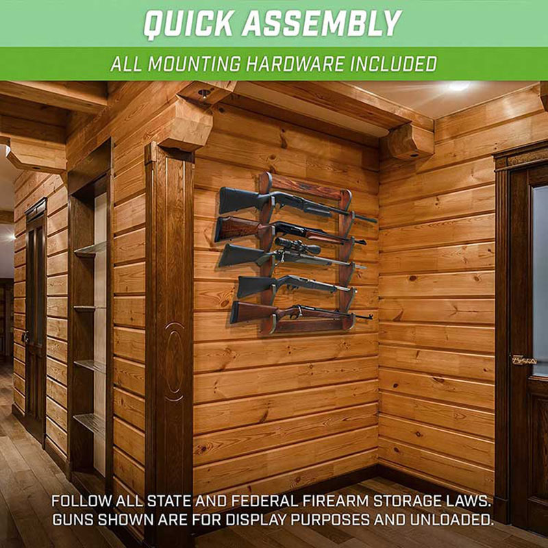 Wall Mounted Wooden Gun Display Rack for Wholesale