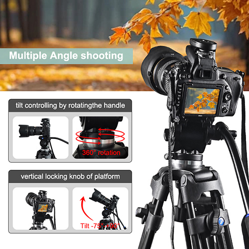 OEM ODM Professional Heavy Duty Video Camcorder Tripod with Fluid Head