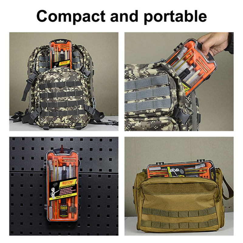 Rifle Cleaning Kit Orange Case Oil Bottle