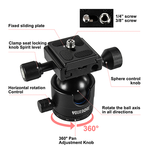 OEM Double Jaw Closed Gun Fixture Shooting Tripod Bracket with Arca Swiss Guide Rail Screw Holes, Tripod Ball Head Bracket