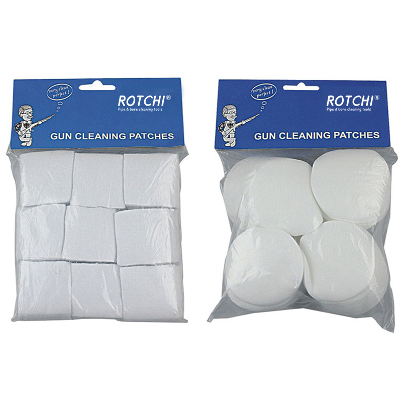 White Cotton Square and Round Cloth Gun Cleaning Pathces High Absorbed