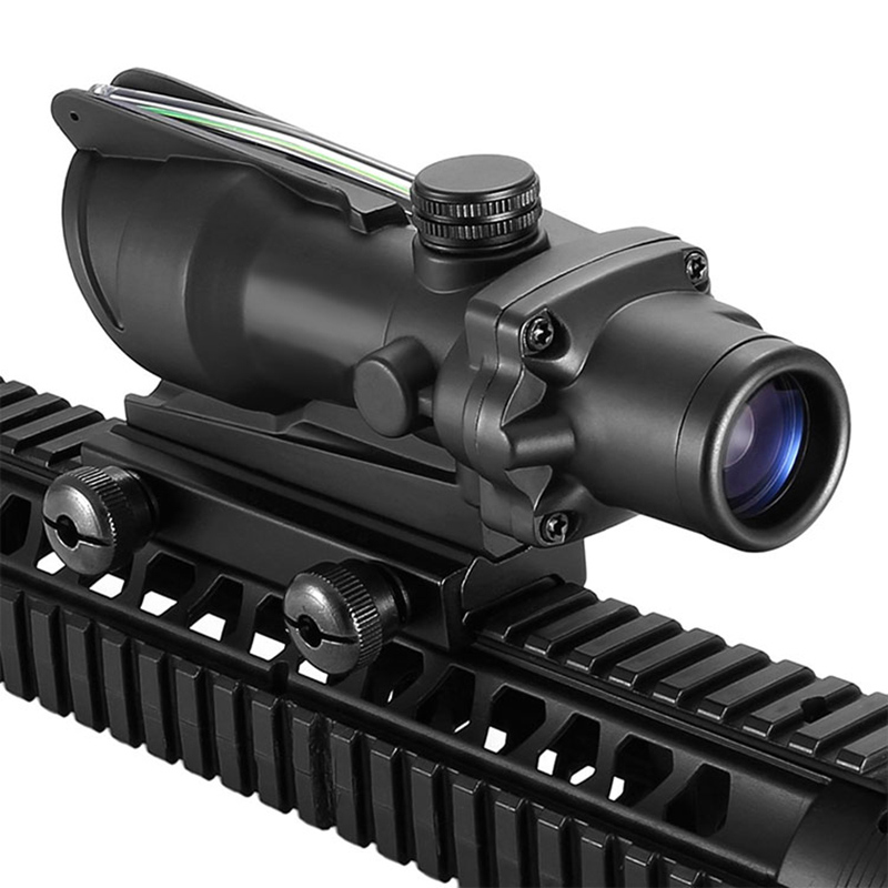 Hunting Rifle Scope ACOG 4X32 Fiber Sight Optics Green Illuminated Redticle Airsoft ACOG Riflescope 4x32 ACOG