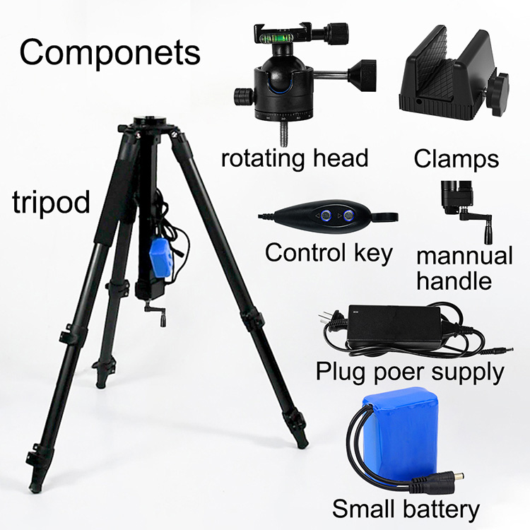 OEM Aluminum Tripod, Durable Gun Mount, Electrically Adjustable Height, Suitable for Hunting, Shooting, and Outdoor Activities